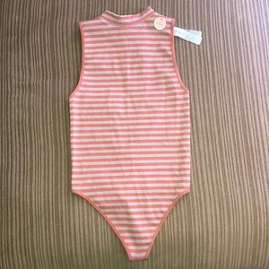 seamless peach and gray bodysuit